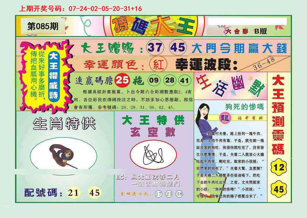 085期特码大王B[图]