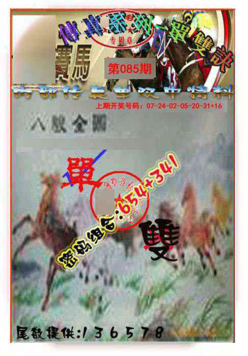 085期马会传真-单双诀[图]